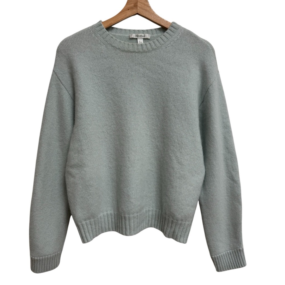 MaxMara Crew Neck Long Sleeve Ribbed‎ Trim Pullover Sweater
